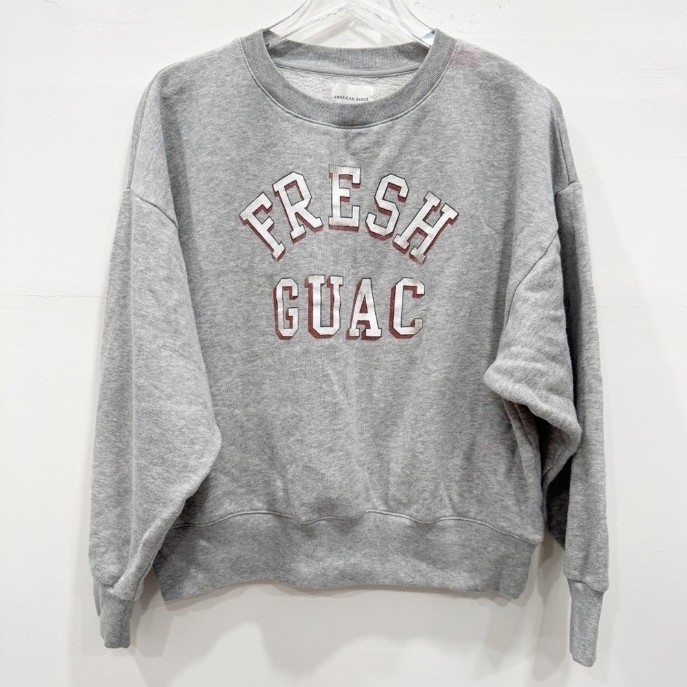 American Eagle Fresh Guac Grey Sweatshirt Large